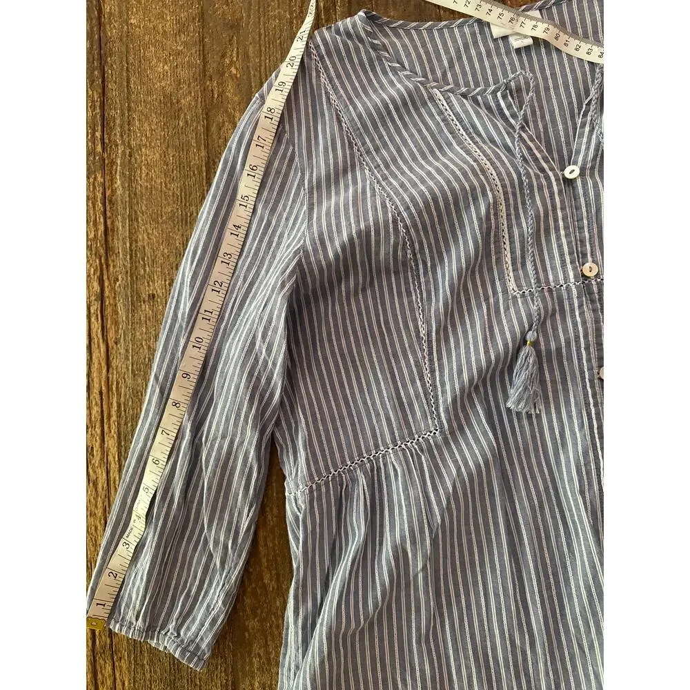 J.Jill Striped Cotton Boho Peasant Style Top - Picture 10 of 10